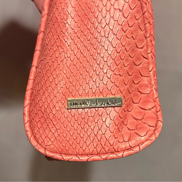 Vintage Avante Garde Pink Snake Print Women\'s Convertable Clutch Purse Bag Y2K